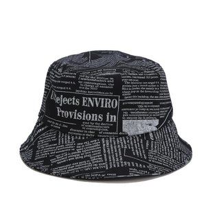 Vintage fisherman newspaper boonie bts bucket hat unisex casual streetwear